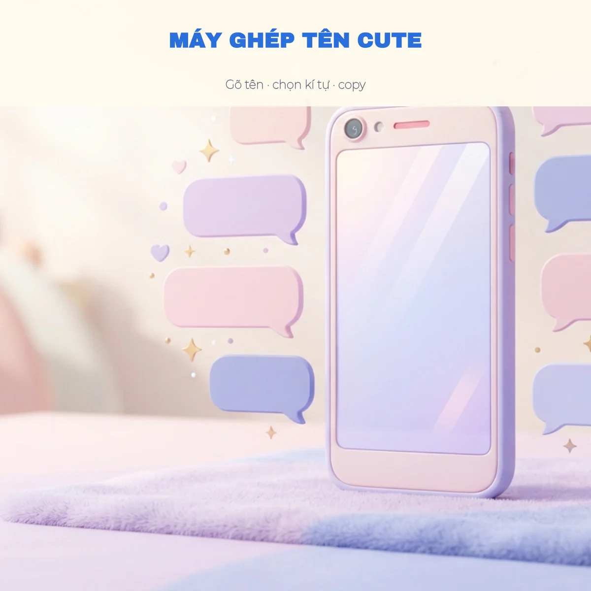 Máy ghép tên cute: gõ tên, chọn kí tự, copy