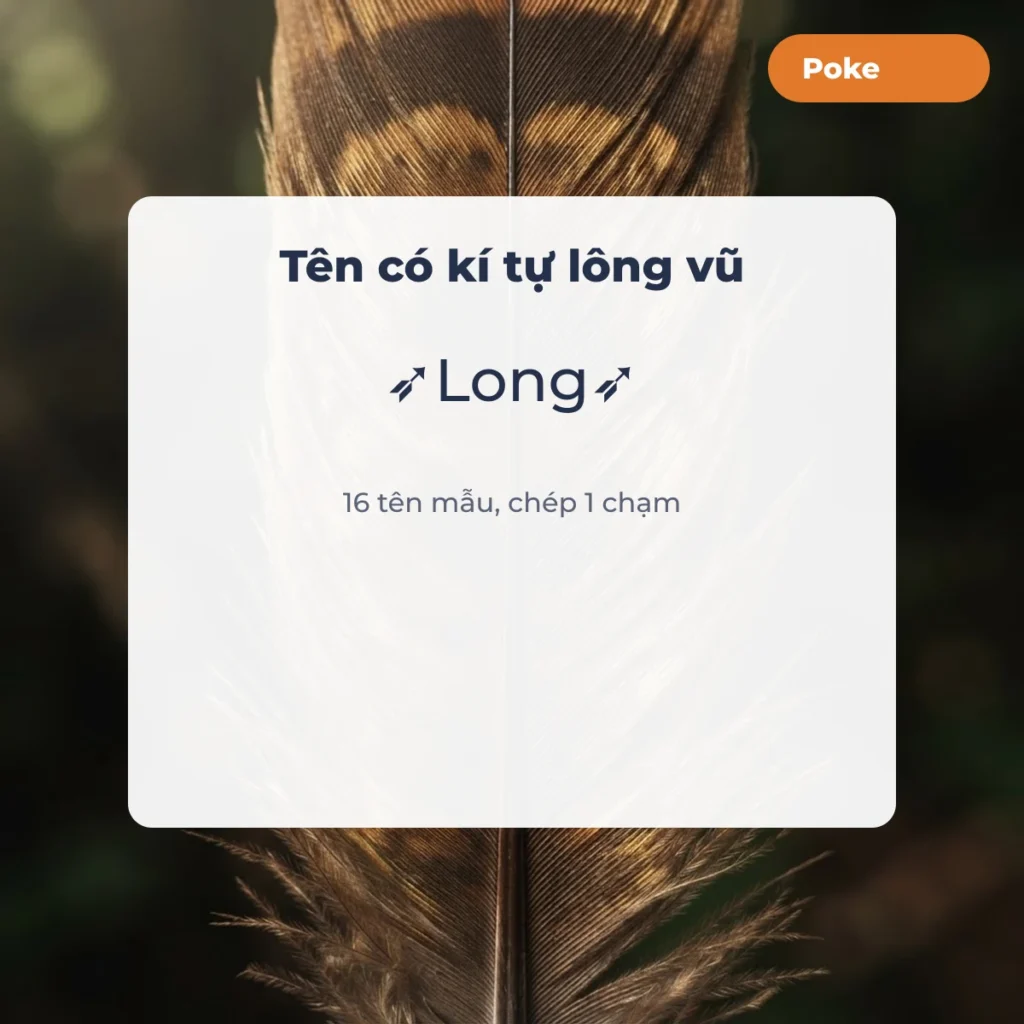 Tên có kí tự lông vũ ➶