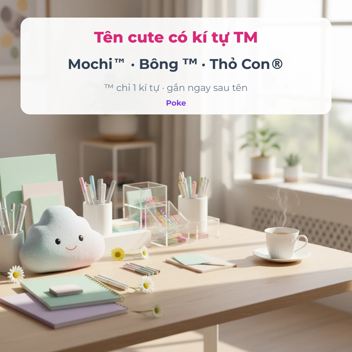Tên cute gắn kí tự TM như Mochi™, Bông ᵀᴹ